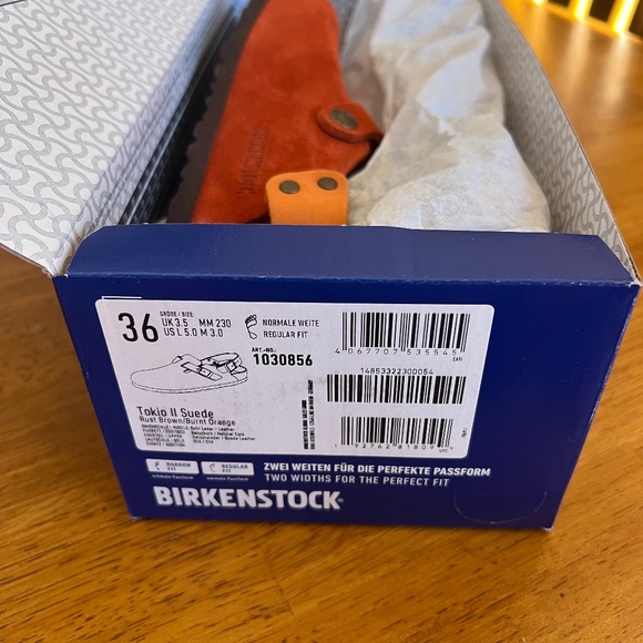 Birkenstock Tokio Suede Leather Rust Brown Size 36 - Picture 2 of 5